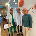 מימין לשמאל: נעה מנלה, פרופ' אבי חפץ ופרופ' רועי לנדסברג.